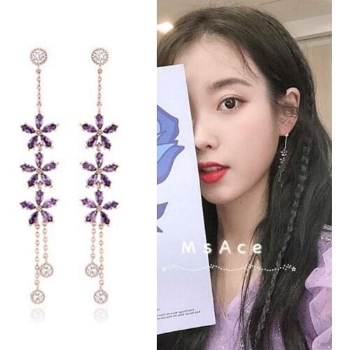 2020 New Womens Earrings Delicate Rhinestone Flower Retro Tassels Earring for Women Bijoux Korean boucle Gift Jewelry Wholesale