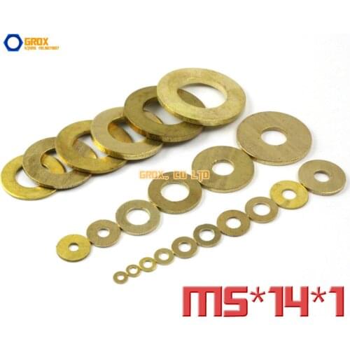 150 Pieces M5 x 14 x 1mm Brass Flat Washer
