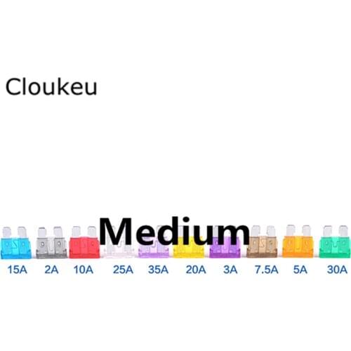 20Pcs Automotive fuse plug Medium Car fuse 3A 5A 7.5A 10A 15A 20A 25A 30A 35A 40A