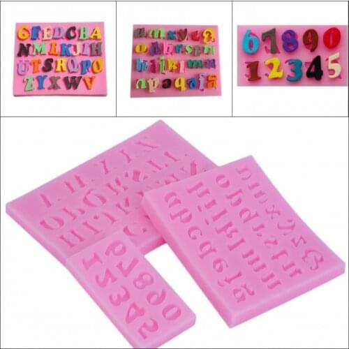 3pcs/set Numbers small Alphabet Letter shape Silicone Mold For Cakes Decorating Chocolate 3D Mould form Handicrafts Baking Tools