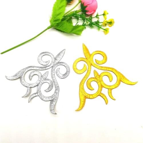 Iron On Appliques Cosplay Costumes Gold Embroidery Applique Flower Patches Costume 9.5*9.5cm