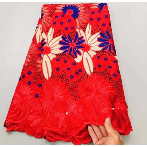 5yards Hot sale swiss voile lace in switzerland dubai embroidered cotton fabric swiss dry lace nigerian lace fabric for dress
