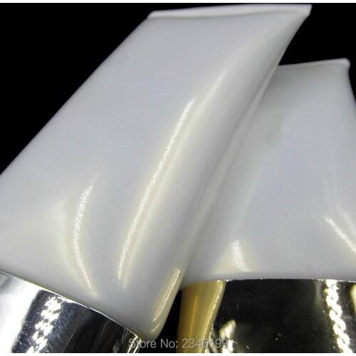 50ML 50g 50pcs Pearl White Flat Cosmetic Soft Tube With Gold/Silver Lid Lotion Plastic Cosmetic Packing Bottle Free Shipping