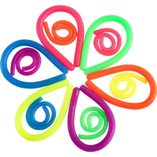 6pcs/lot Soft Rubber Noodle Elastic Rope Toys Stretch String Decompression Toy Stretchy String Fidget Relief Stress Vent Toys