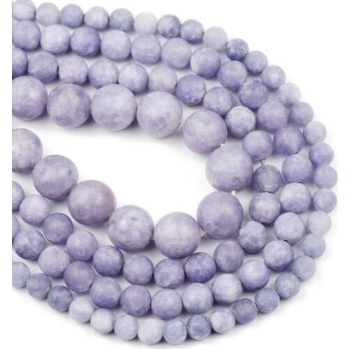 Natural Matte Purple Blue Stone 6 8 10 12mm Loose Spacer Beads For Trendy Jewelry Making DIY Bracelet Earrings Accessories