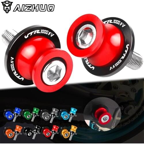 CNC Aluminum Motorcycle 8MM Stand Screws FOR HONDA VTR1000 FV FW FX FIRESTORM 1997 1998 1999 Swingarm Spools VTR1000FV LOGO 2PC