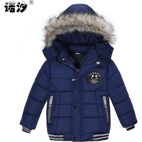 Baby clothes boys winter jacket infant cotton casual hooded jacket child tops baby boys outwear for 1-5 Y active baby fur coat