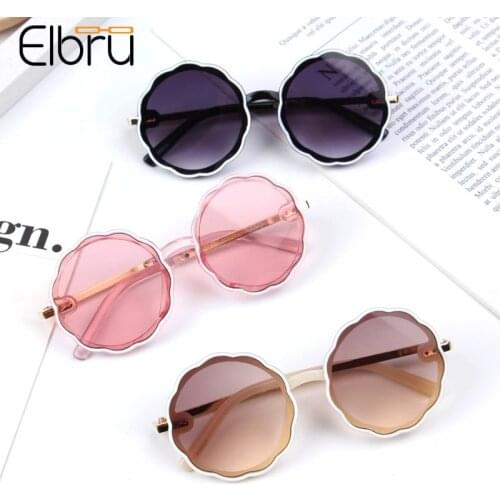 Elbru Children Round Flower Sunglasses Baby Fashion Personalized Sun Glasses Colorful Eyewear UV400 Goggles For Boys and Girls