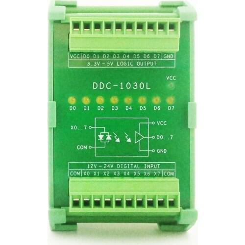 Discrete Input Module 8 Point Optocoupler Isolation 12V to 24 PLC Input +3V to +5V Logic Output Arduino Raspberry Pi