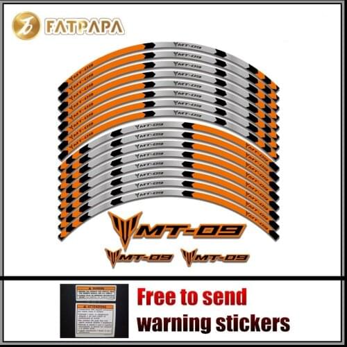 FOR YAMAHA MT-09 MT09 MT 09 Motorcycle Parts Contour Wheel Decoration Decal Sticker Orange