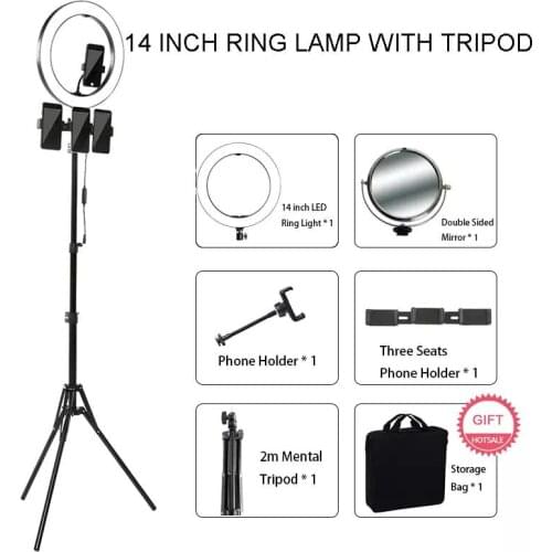 14" LED Ring Lamp With Tripod For Smart Phone Stand Photo Studio Selfie Ring Light With Tripod Stand Video Photography Light