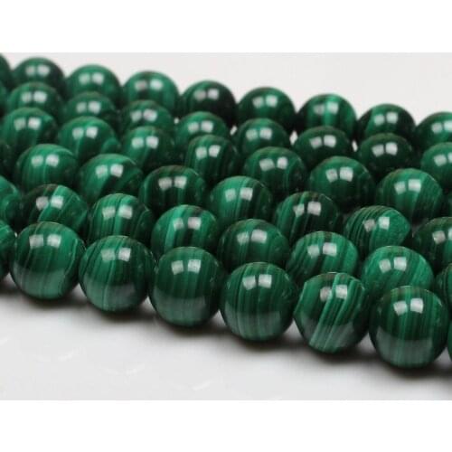 Natural Round Malachite Gemstone Loose Beads 4 6 8 10mm For Necklace Bracelet DIY Jewelry Making 15inch Strand