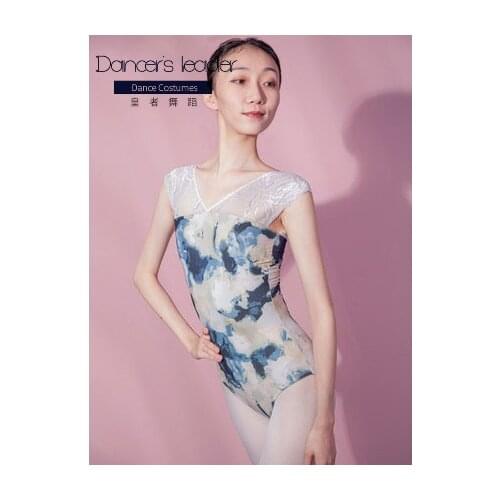 Sexy Dance Leotards One-piece Dance Practice Clothes Women Lace Gymnastics Dancing Costume Adult V-neck Ballet Leotard