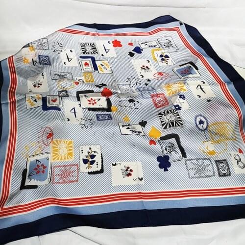 70*70cm Small Shawls Wraps Silk Neck Scarf For Women Fashion Print Handkerchief Headband Hair Scarfs Female Bandana Head Scarves