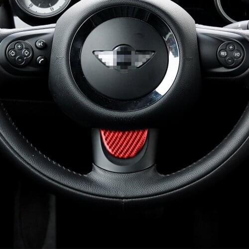 Genuine Carbon Fiber Car Steering Wheel Cover Trim Sticker Fit BMW MINI countryman R53 R55 R57 R58 R59 R60 R50 R52 JCW F55 F56