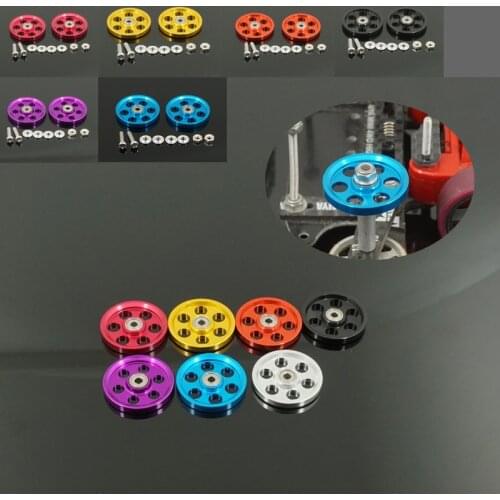 2PCS 95238 95213 19mm 6 holes Aluminum Alloy Bearing Guide Wheel Guide Roller for 1/32 Tamiya Mini 4WD DIY Parts