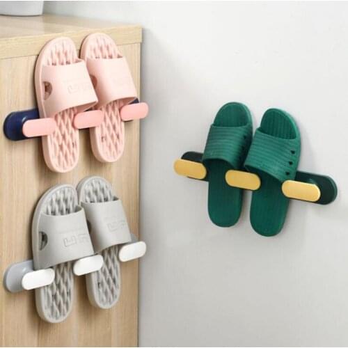 New Multifunctional Storage Rack Hook Up Key Clothes Shoes Free Perforation Wall Hanging Rack Living Room Organizer Accessories