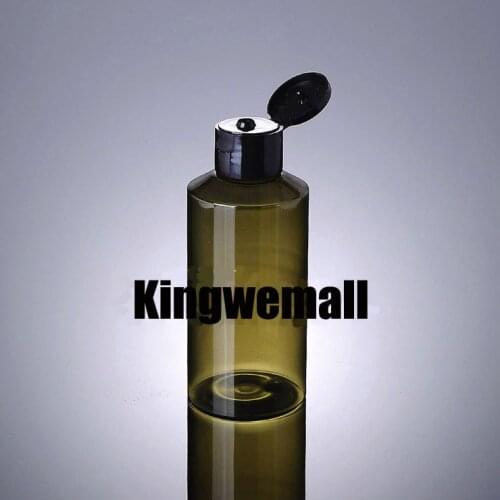 Wholesale 300pcs/lot Capacity 150ml Empty PET Green Bottle with Black Flip lids For Make Up water Cosmetic Packaging XJI02