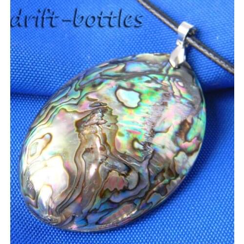 50mm Paua Abalone Shell Pendant Necklace