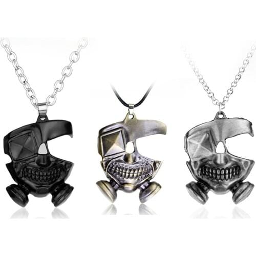ZXMJ Tokyo Ghoul Necklaces Pendants Japan Anime Cosplay Jewelry gifts fashion link chain alloy Kaneki Ken mask Necklace For Fans