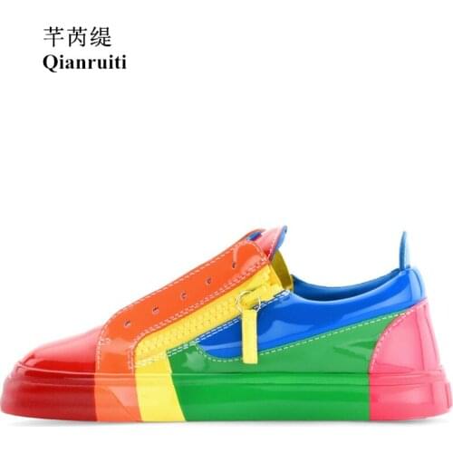 Qianruiti Men's Leather Sneakers