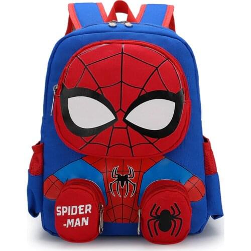 Disney Childrens School Bag Kindergarten Cartoon Spiderman Boy Backpack Cute Lightweight Waterproof Backpack
