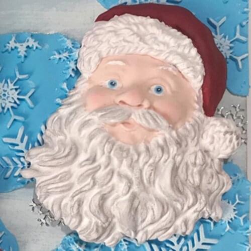 Santa Avatar Pattern Silicone Fondant Cake Mold Christmas Biscuits Mould Paste Sugarcraft Chocolate Candy Decorating Tools