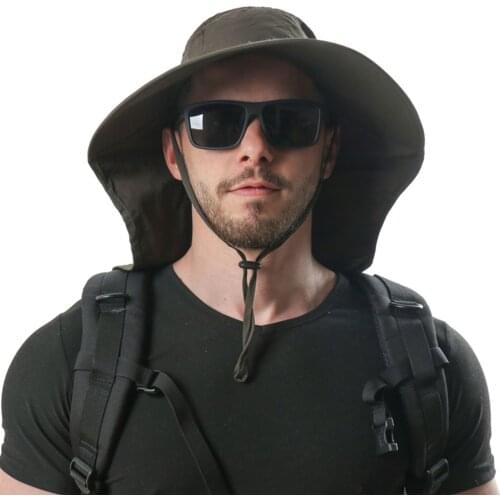Men Women Fishing Sun Hat UV Protection with Neck Cover Unisex Sunshade Cap Wide Brim for Outdoor Travel Camping Hiking Boating