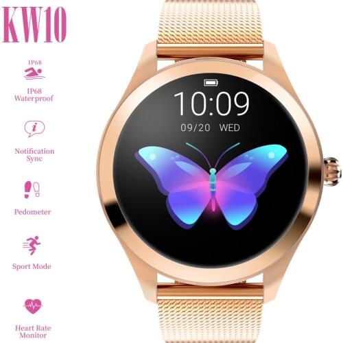 KINGWEAR KW10 Smart Watch Women Men Sportwatch IP68 Waterproof Heart Rate Monitoring Fitness Tracker Fitness Bracelet Smartwatch