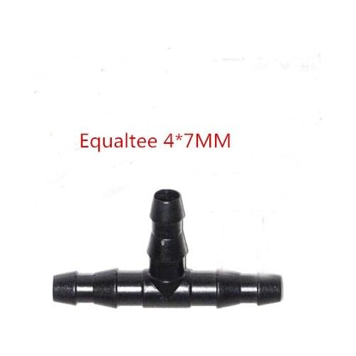 Hose connectors 50pcs/lot barbed tee connector for three direction layout of drippers 4/7mm hose tube zozzle adaptor plastic