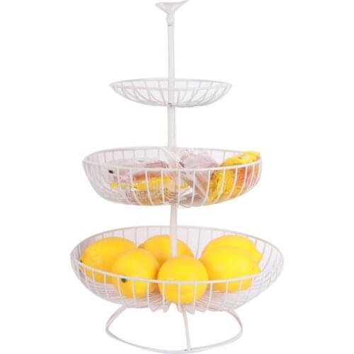 Fruit Dish, Multilayered Household Fruit Basket Food Display Stand for Fruit Dessert, White/Black