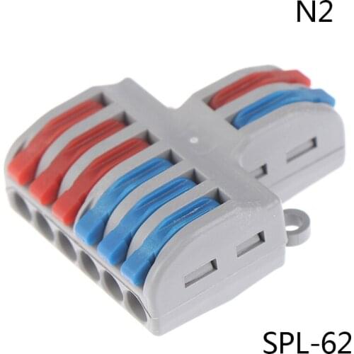 Universal Mini Fast Wire Connector Wiring Electrical Cable Conector LED Lamp Push In Terminal Block SPL-62 SPL-42 Splic