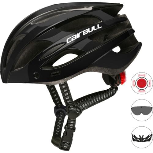 Cairbull LED Light Bike Helmet with Taillights Goggles City Cycling Adult Bicycle Helmets Chargeable Downhill Road Bike Helmet