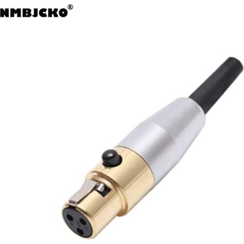 High quality gold plated 50pcs/lot mini xlr Female Audio Mic connector TA3F Mini XLR Connector with Steel Shell