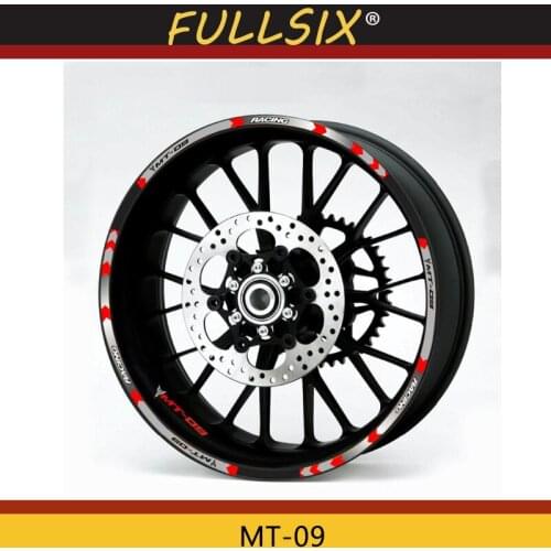 High quality 6 color General purpose motorcycle wheel decals Reflective stickers rim stripes For YAMAHA MT-09