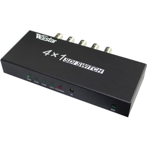 WiistarSDI 4*1 Switch 4 Channels SDI Signal to 1 SDI Signal Channel Support Full-HD SDI Signal Input and Output Free Shipping