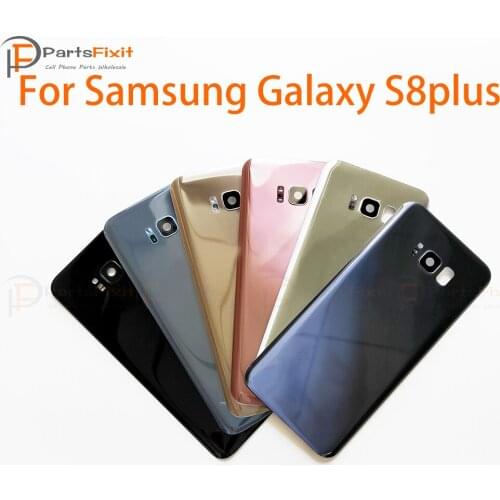 Rear Case Battery Door with Camera Lens for Samsung Galaxy S8 plus Rear Housing Back Glass Cover + Adhesive +Camera Glass Lens