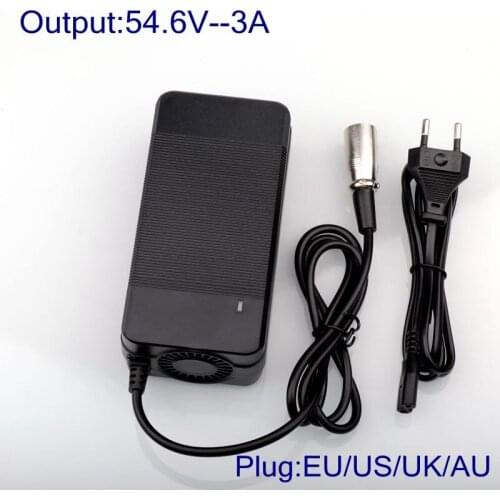 54.6V 3A Charger 54.6v 3A electric bike lithium battery charger for 48V lithium battery pack XLR Plug 54.6V3A charger