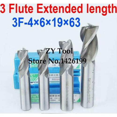 10pcs /set 4.0mm 3 Flute HSS & Extended Aluminium End Mill Cutter CNC Bit Milling Machinery tools Cutting tools.Lathe Tool