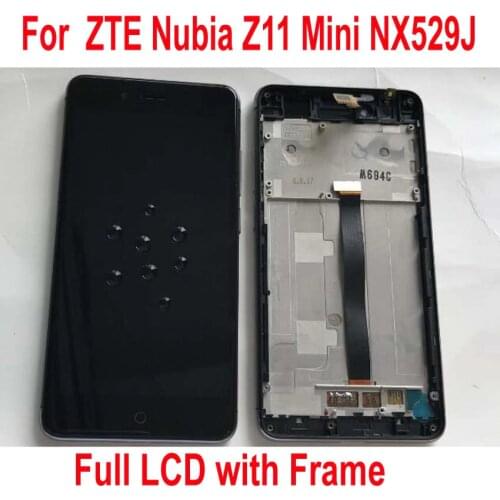 100% Warranty Working LCD screen Display Touch panel Digitizer Assembly with frame For ZTE Nubia Z11 Mini NX529J Glass Sensor