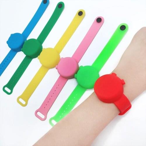 100PCS Portable Silicone Bracelet Wristband Adult Kid Liquid Wristband Hand Dispenser