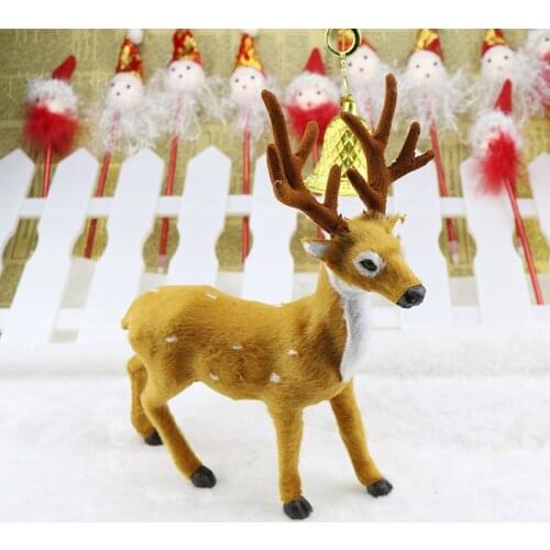 15 20 25cm Reindeer Christmas Deer Xmas Elk Plush Simulation Christmas Decorations For Home New Year Party Supplies