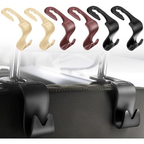 2pcs Car Back Seat Hangers Clothes Bags Keys Bottles Storage Holder Hook Haning Car Headrest Back Seat Hooks Universal Use