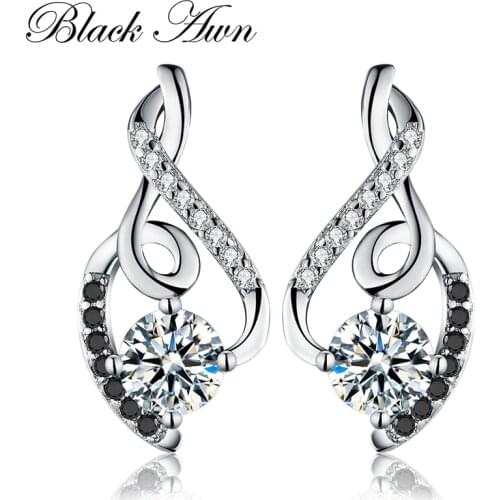 2020 New Classic 100% Genuine 925 Sterling Silver Female Earring Fine Jewelry Vintage Wedding Stud Earrings for Women T006