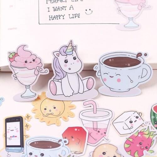 34PCS Cute expression Stickers Crafts And Scrapbooking stickers book Student label Decorative sticker kids toys