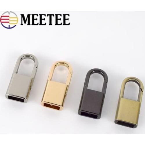 Meetee 5/10pcs Metal Bag Side Clip Buckles Screw Chain Handles Hang Hook DIY Luggage Strap Band Buckle Hardware Accessory BF438