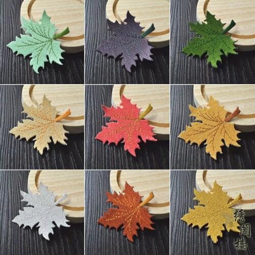 5Pcs Exquisite Maple Leaf Embroidery Cloth Applique Patch Personalized Bag Gloves Scarf Decorative Patch Adhesive Tape