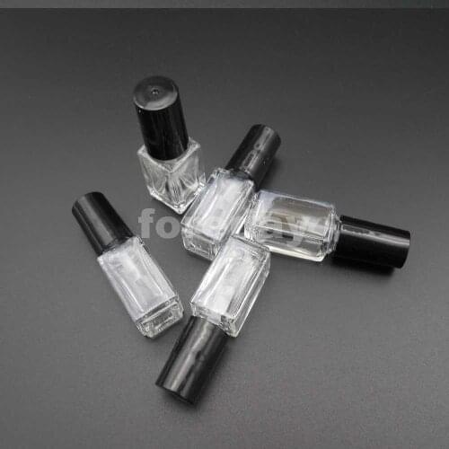 5PCS/LOT X 5ml Empty Nail Polish Bottle Clear Glass With Mixing Ball Clear Black White / Matte Balck 5 ML 17.5MMX45MM *FD332-334