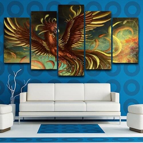 5 pieces 5d diy diamond painting Phoenix Landscape,full,square,embroidery diamond round,diamond mosaic gift