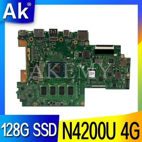 Akemy For ASUS VivoBook Flip 12 TP203NA TP203NAH TP203NAS Laotop Mainboard TP203NA Motherboard W/ N4200U 4GB RAM 128G SSD